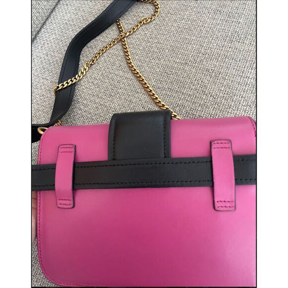 Prada City Calk Cahier Pink Black Leather Cross Body or Belt Bag + DUST BAG - Picture 5 of 14